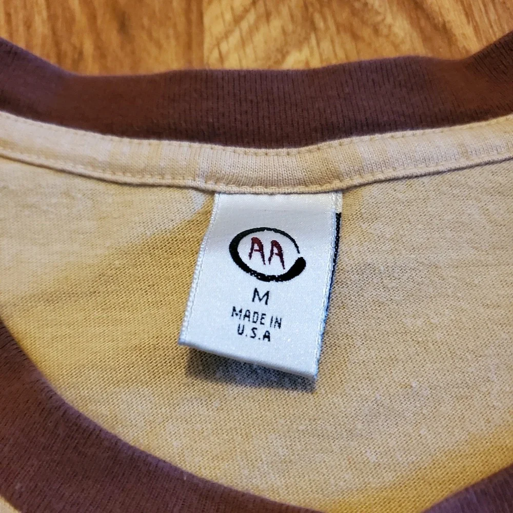 Vintage Reno 911 Shirt Men Medium Tan Ringer Comedy Central 2004